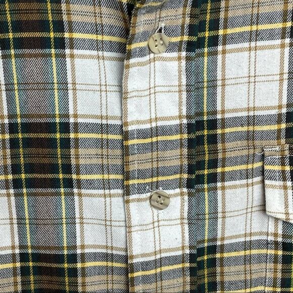 Chapel Hill Yellow White Green Plaid Cotton Blend Button Down Shirt size  XL - Picture 7 of 11